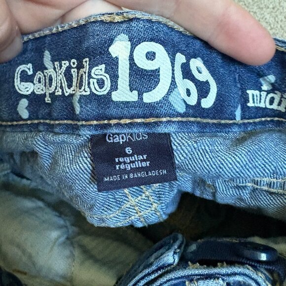 Gap girls polka dot denim shorts size 6 Midi - Picture 8 of 9